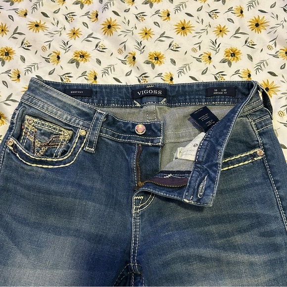 Vigoss Heritage Bling Bootcut Blue Jeans Women's - Picture 2 of 6